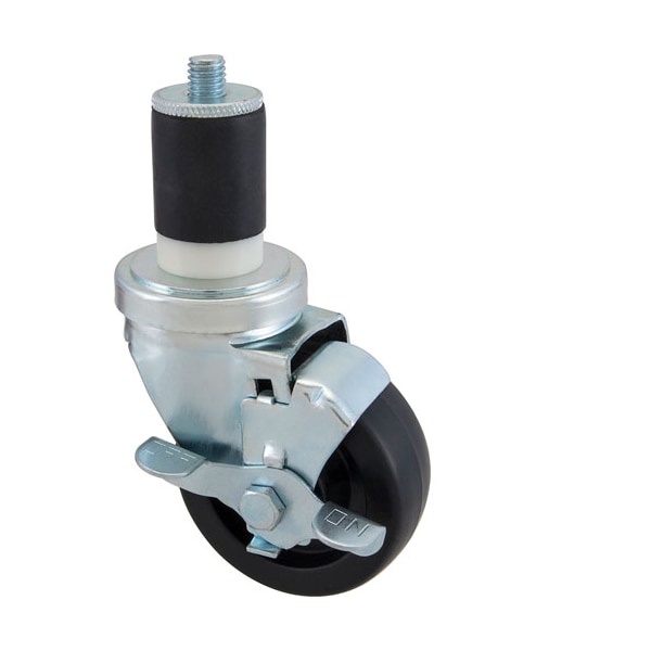 Caster, Stem3-1/2"Od, W/Br K, Blk